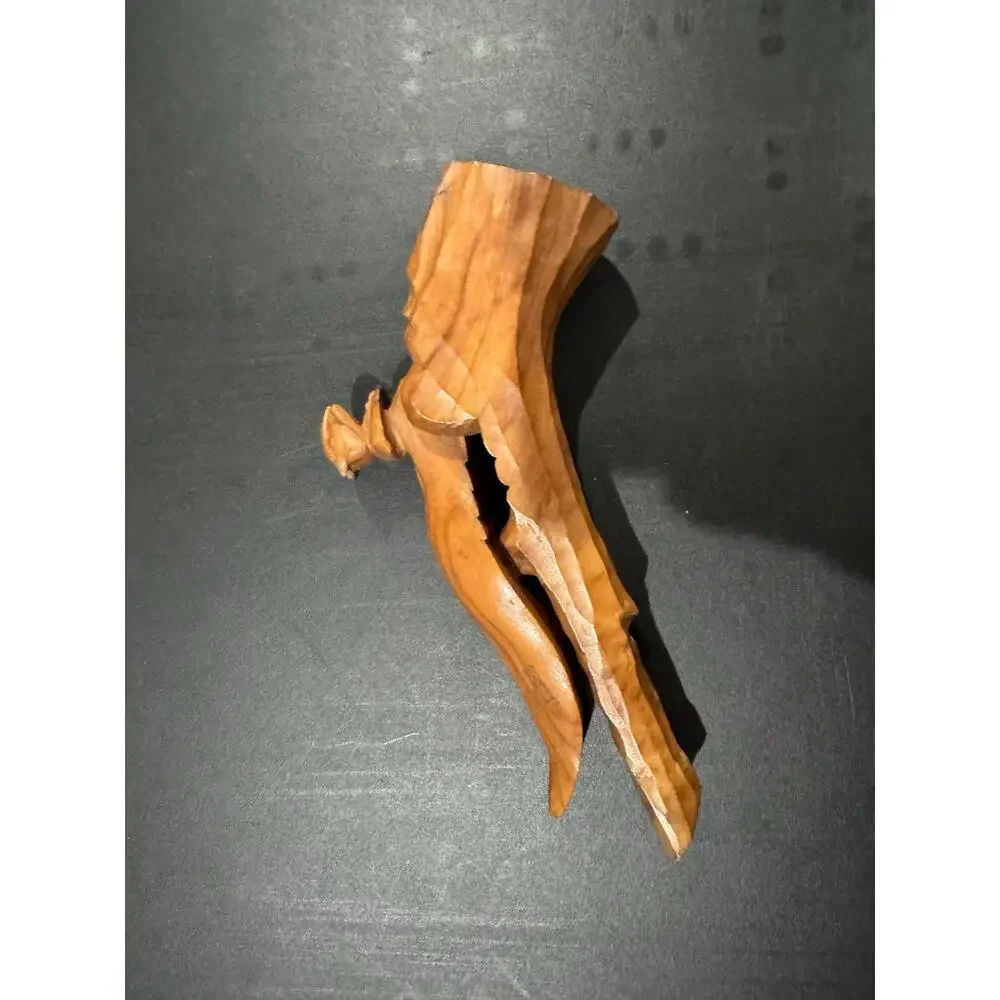 Vintage Wooden Squirrel Carved Nut Cracker Sheller